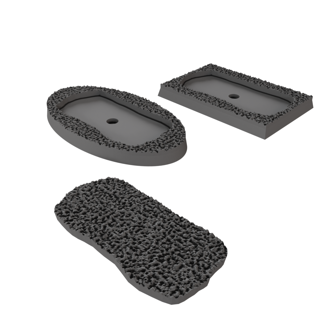 40x60mm square to 42x75mm oval Desert - Rank and Flank Base Adapters
