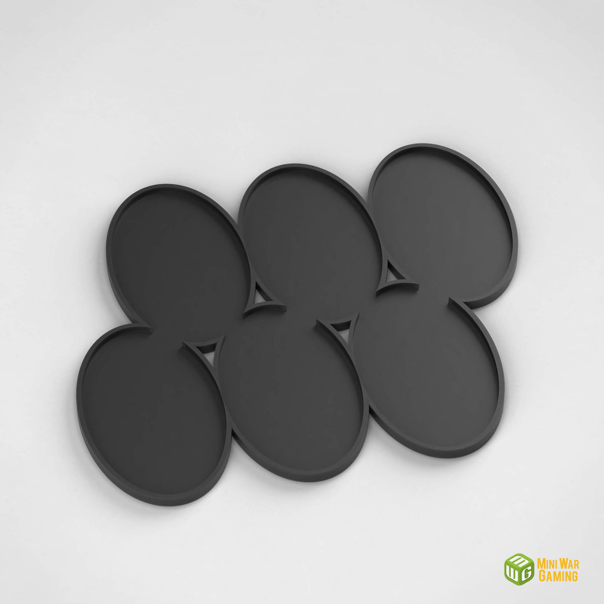 2x3 Oval Movement Tray - 90x52mm Bases (Optional Magnet Slots)