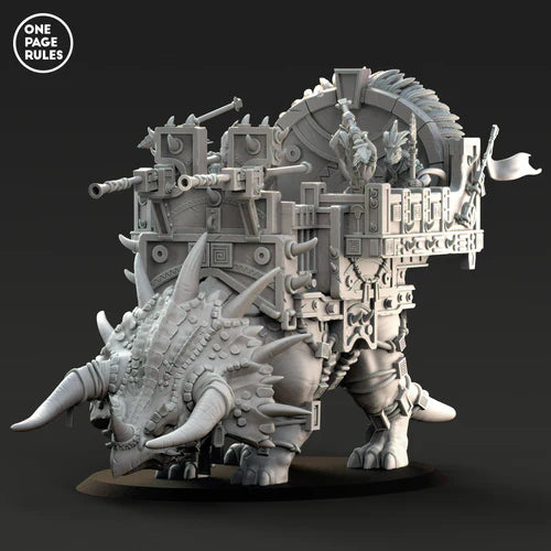 Saurian Rider with Blowpipe on Triceratops Mount