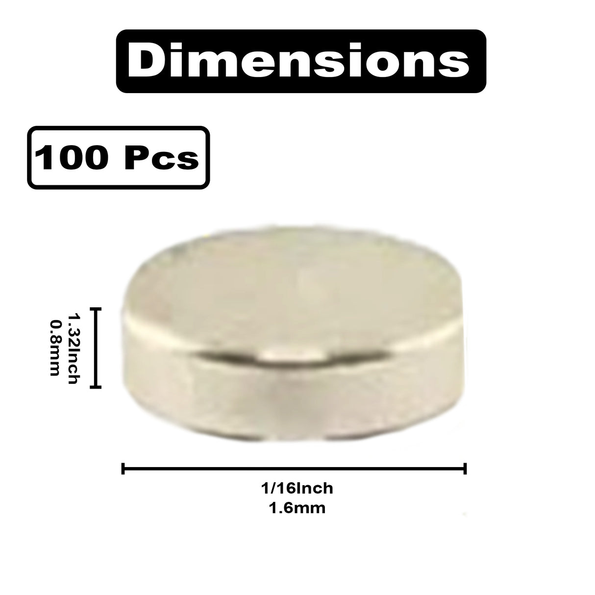 1/16" x 1/32" (1.6mm x 1mm) Disc Magnets (100)