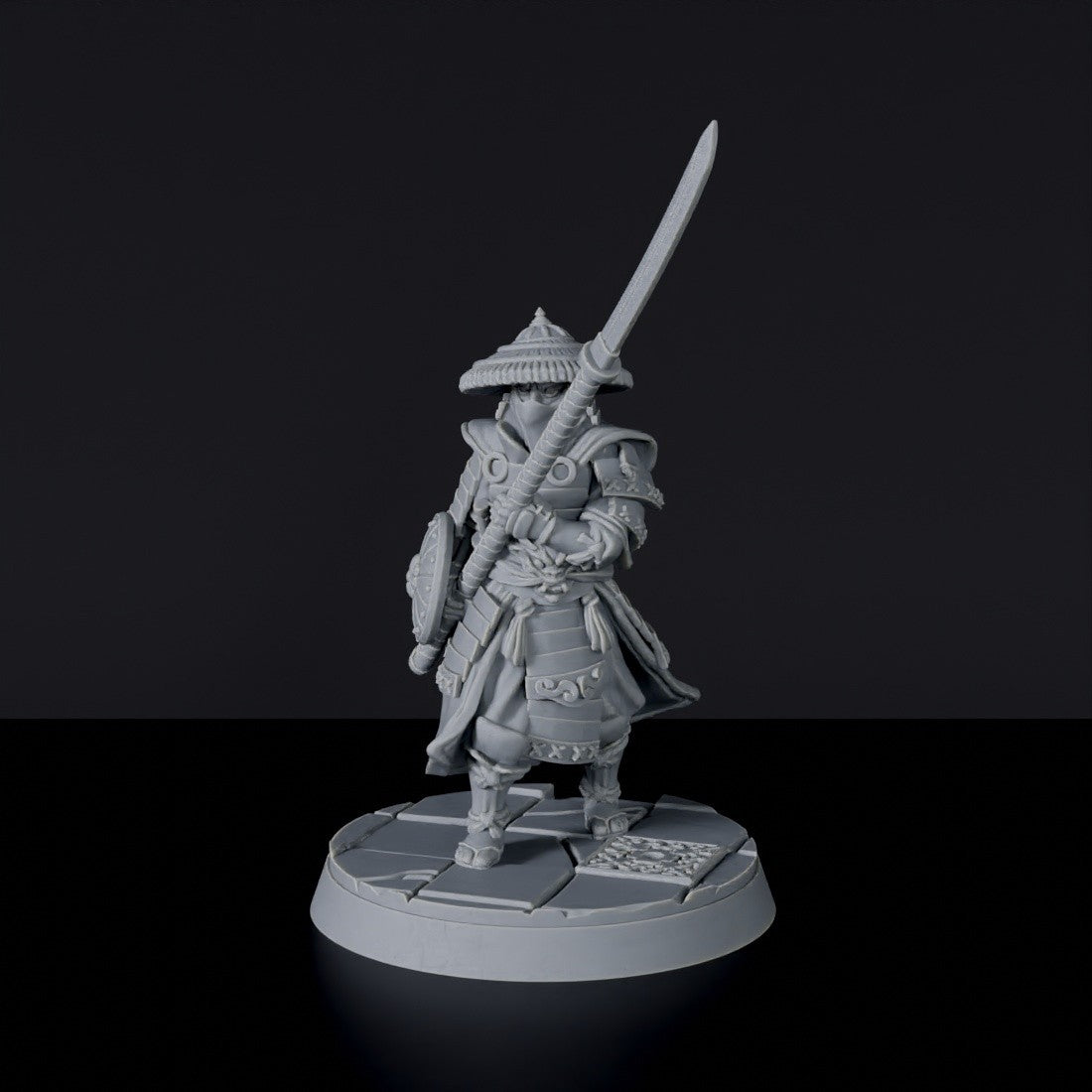 Fantasy miniatures of samurai warriors Ashigaru Spearmen - Bloodfields tabletop RPG game