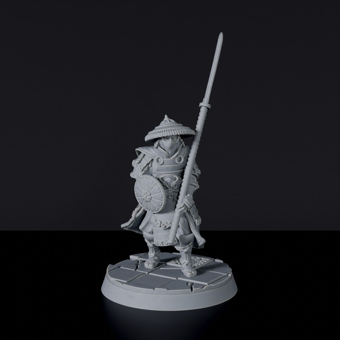 Fantasy miniatures of samurai warriors Ashigaru Spearmen - Bloodfields tabletop RPG game