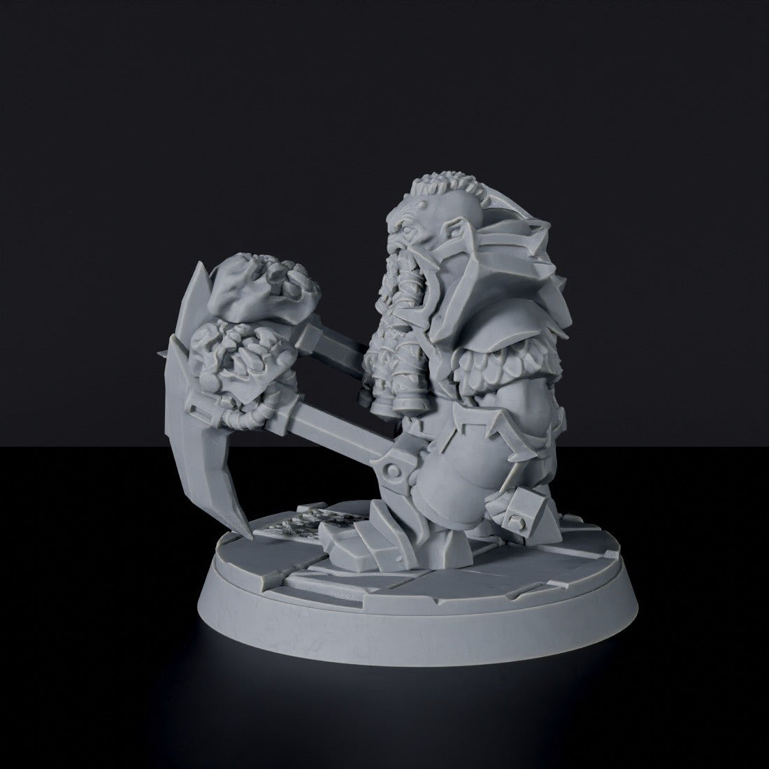 Dedicated set for Bloodfields Corrupted Dwarfs army - fantasy miniature of Corrupted Warriors with axe and shield