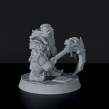 Fantasy miniature of dwarves Corrupted Warriors with axe and shield - dedicated set to army for Bloodfields tabletop RPG game