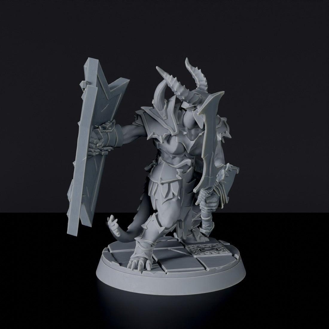 Fantasy miniature of demons warrior Demon Guards for Bloodfields tabletop RPG game