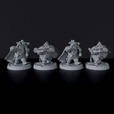 Fantasy miniatures of Dwarf Rangers with crossbows for Bloodfields tabletop RPG game