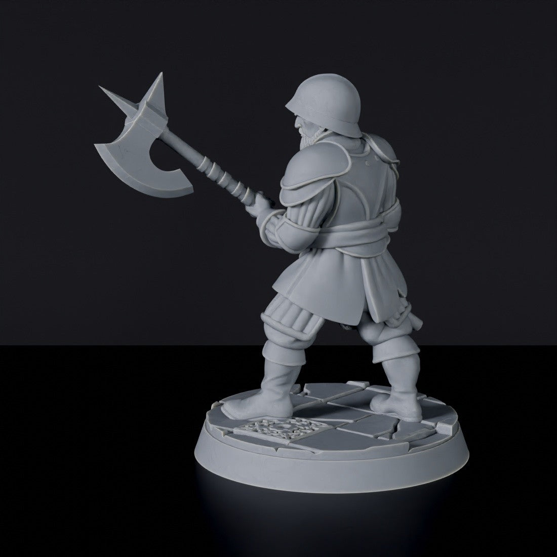 Dedicated set for Bloodfields Griffon Knights army - fantasy miniature of Halabardiers knights with halberds