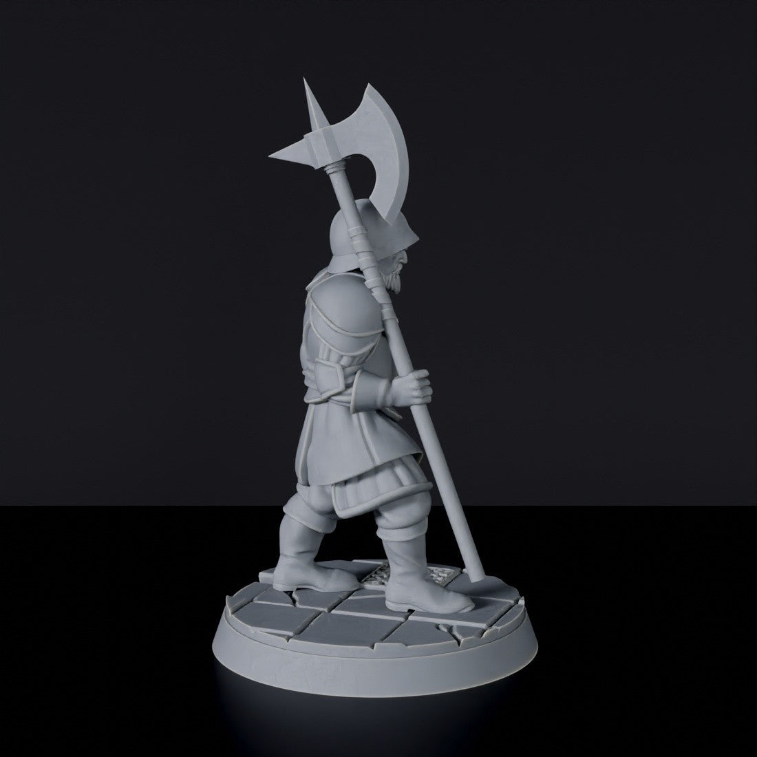 Fantasy miniatures of knights Halabardiers warriors with halberds and armor - dedicated set to army for Bloodfields