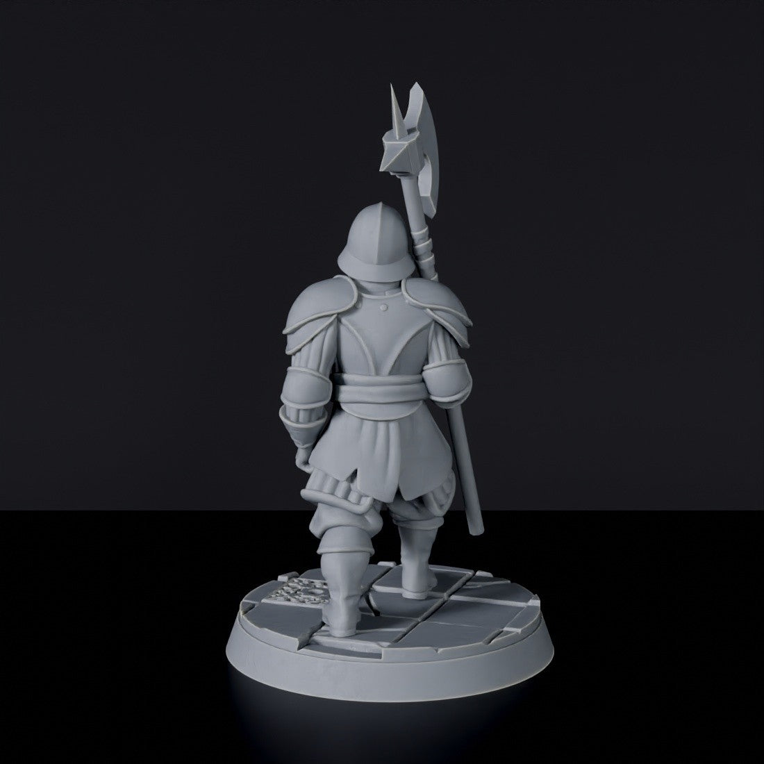 Miniature of knights Halabardiers with armor and halberd - Griffon Knights set for Bloodfields RPG wargame