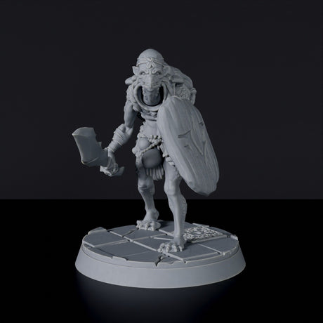 Miniature of lizards fighters Kappa  - Mythborn Yokai dedicated set for Bloodfields tabletop wargame