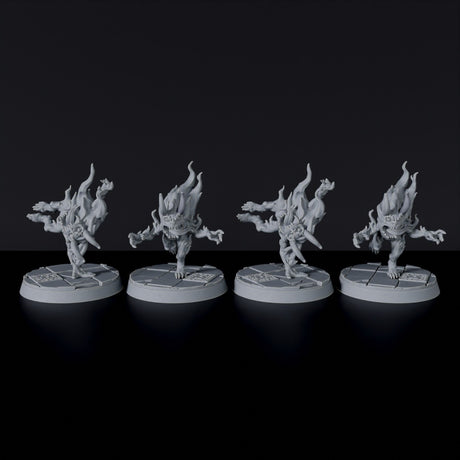 Fantasy miniatures of four elementals Mara'Kar - Bloodfields tabletop RPG game