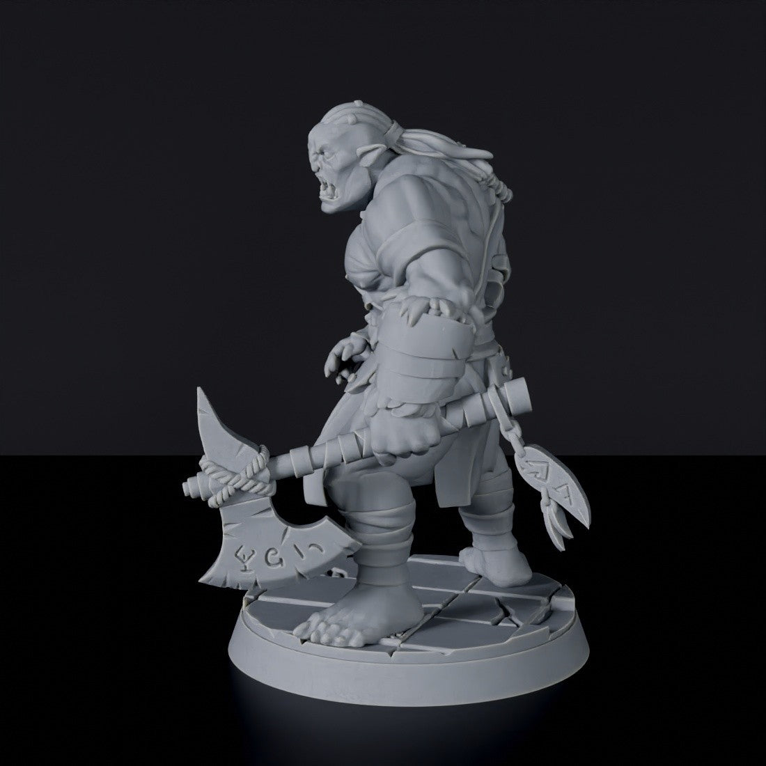 Miniature of Orc Grunts warriors with axe - dedicated set for Blackland Orcs RPG army