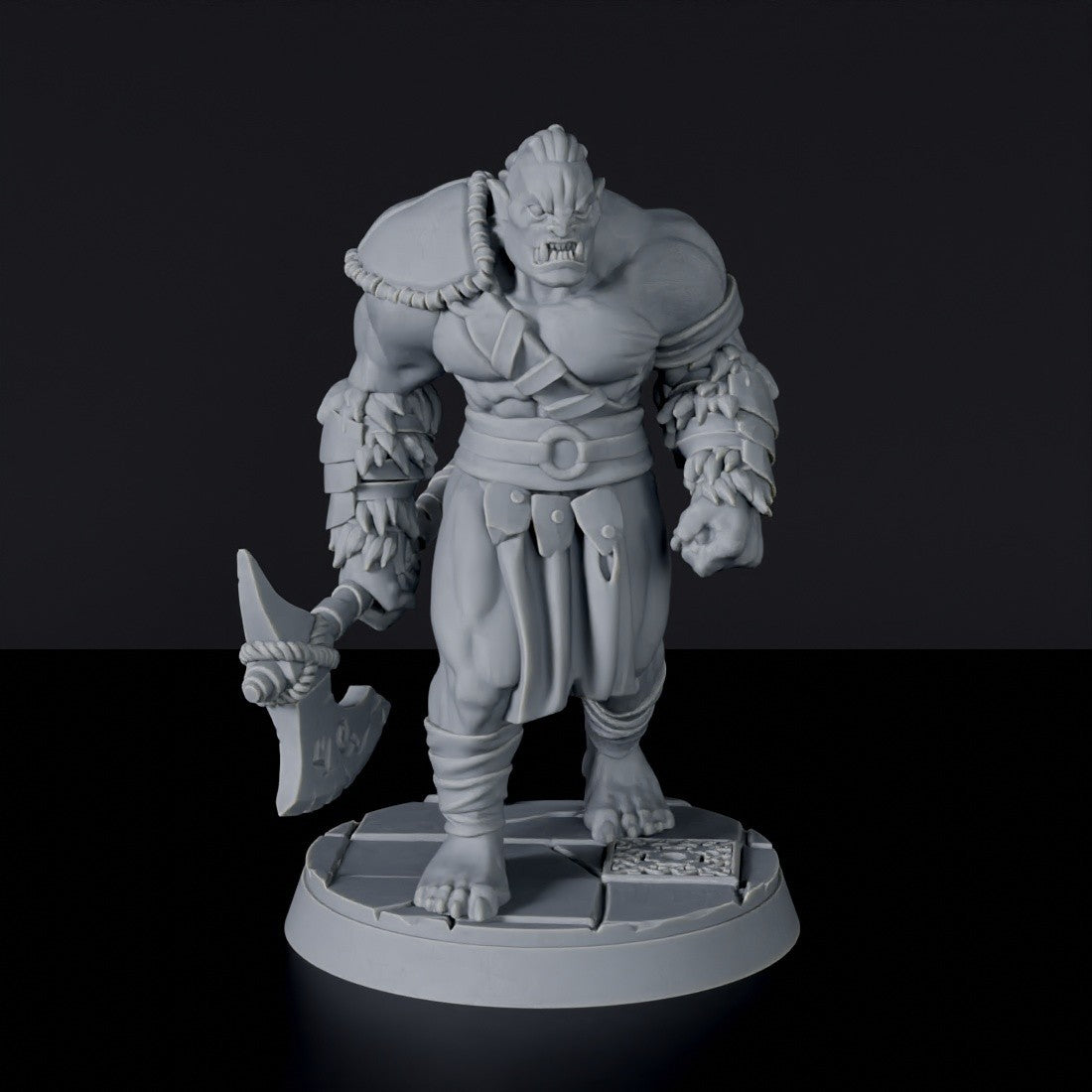 Miniature of Orc Grunts fighters with axes - dedicated set for Bloodfields Blackland Orcs army