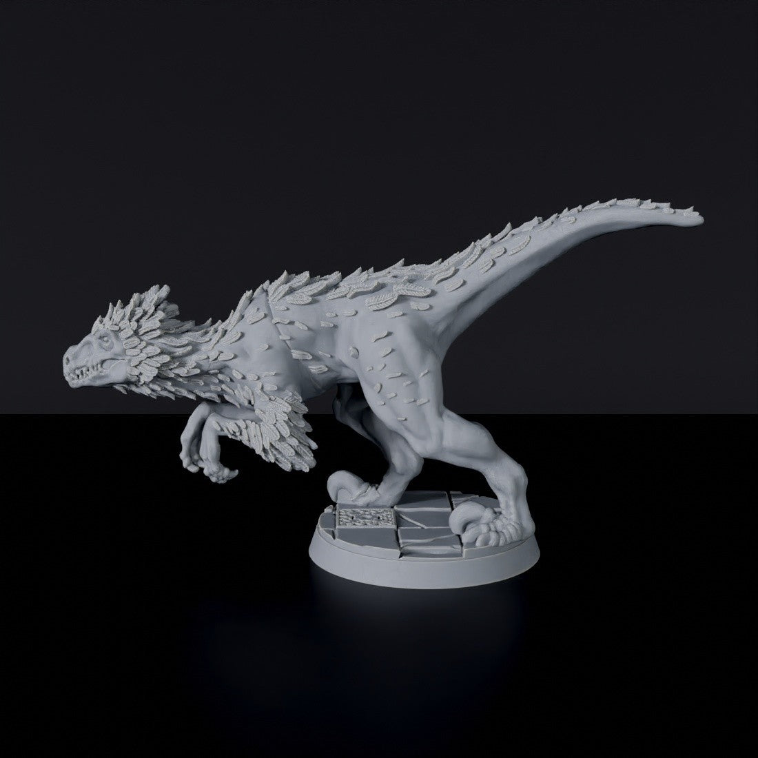 Miniature of Raptors jurassic warriors beasts - dedicated set for Jurassic Amazons RPG army