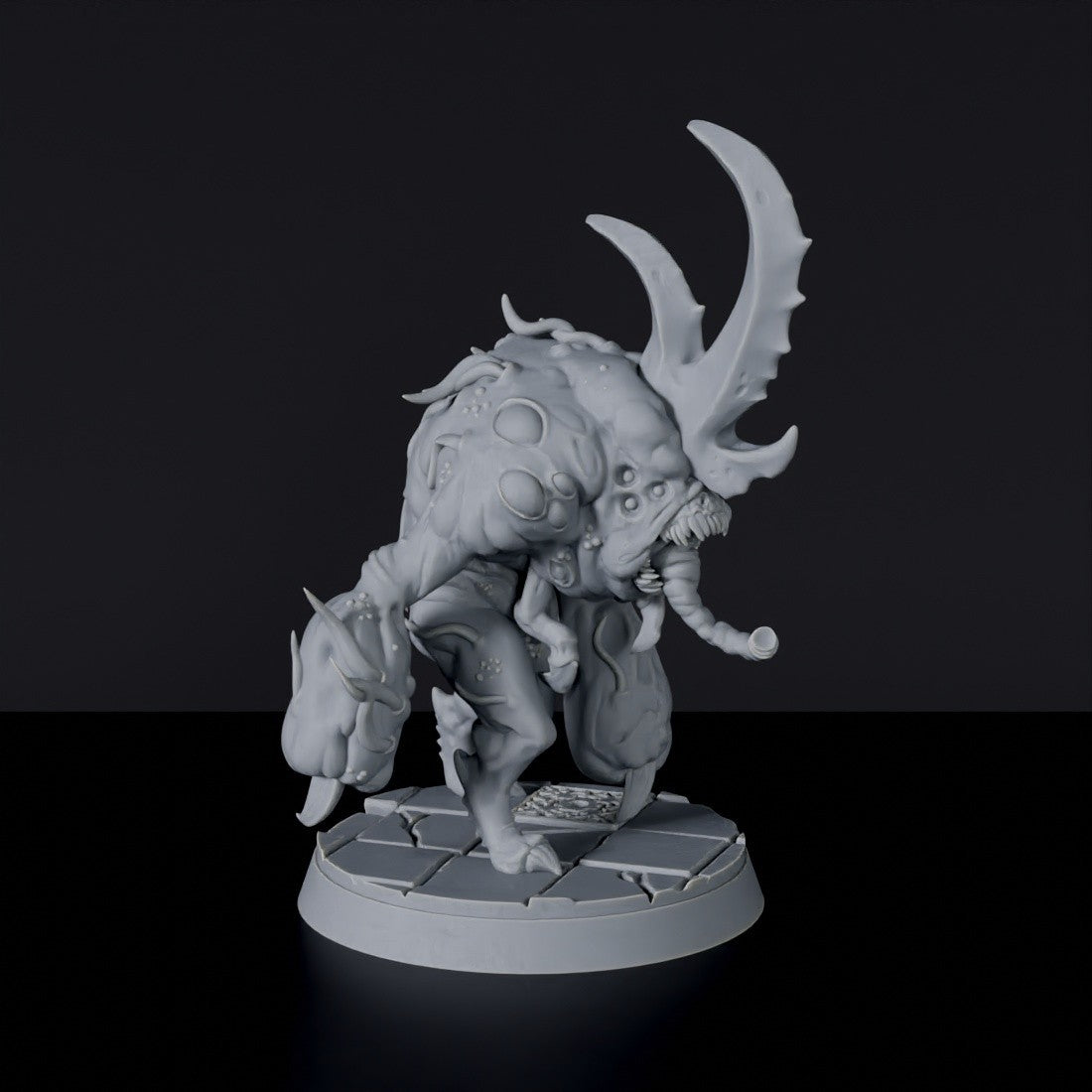 Fantasy miniature of demon fighter Rotlings for Bloodfields tabletop RPG game