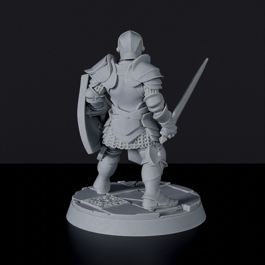 Fantasy miniatures of knights with swords and shields Sanctum Crusaders - dedicated set to army for Bloodfields