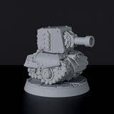 Fantasy miniature of gnomes XVP-100 Tanks warmachines for Bloodfields tabletop RPG game