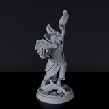 Dedicated set for fantasy tabletop RPG army - sorcerer Dragonborn Male Wizard miniature with cloak, tome and staff