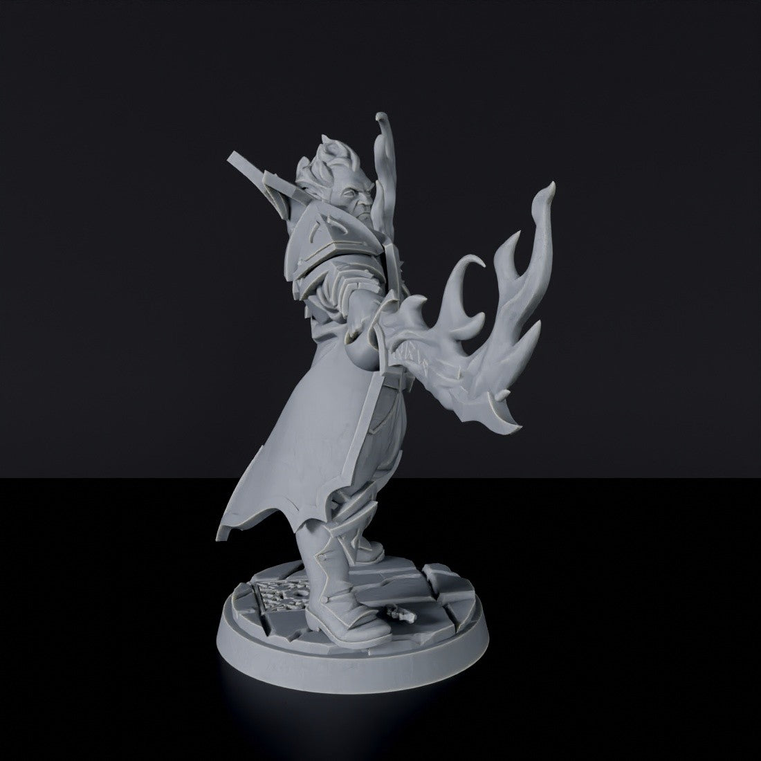 Dedicated set for fantasy tabletop RPG army - Firebond Male Fighter miniature with fireball