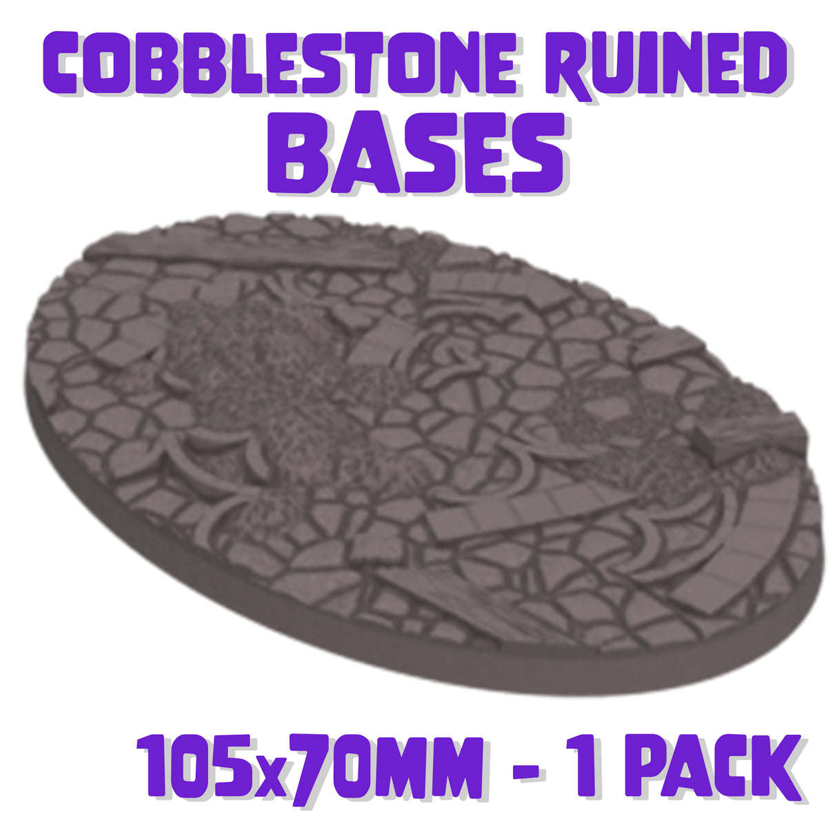 105x70mm Cobblestone Ruins Round Base (Set of 1)