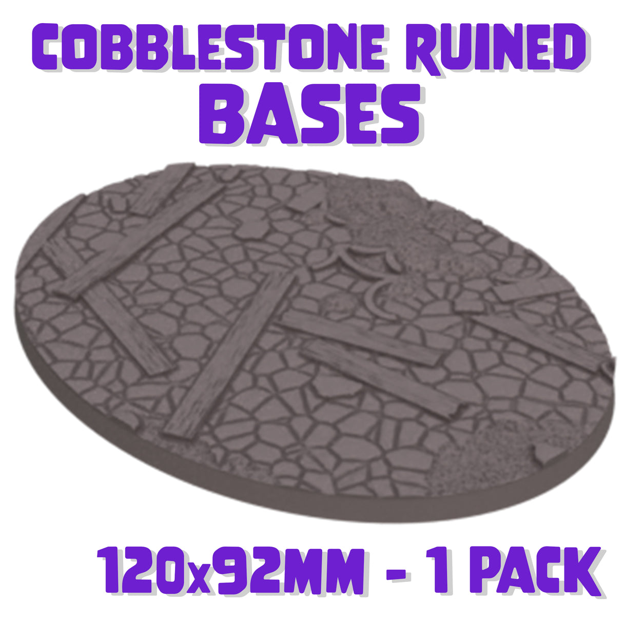 120x92mm Cobblestone Ruins Round Base (Set of 1)