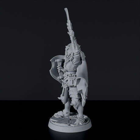 Half-Orc Female Paladin with Sword, Shield and Helmet