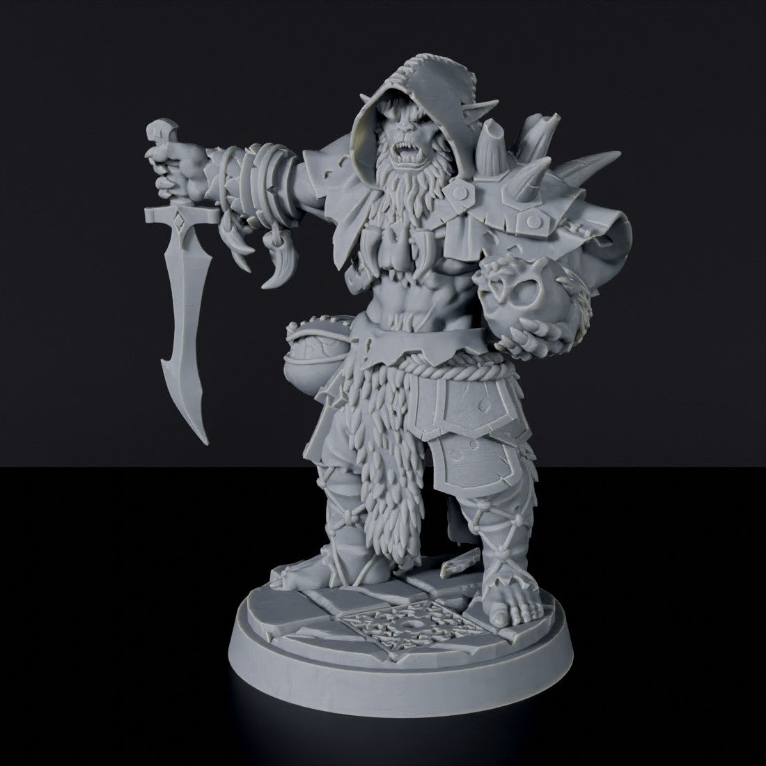 Bugbear Male Warlock with Sword and Skull