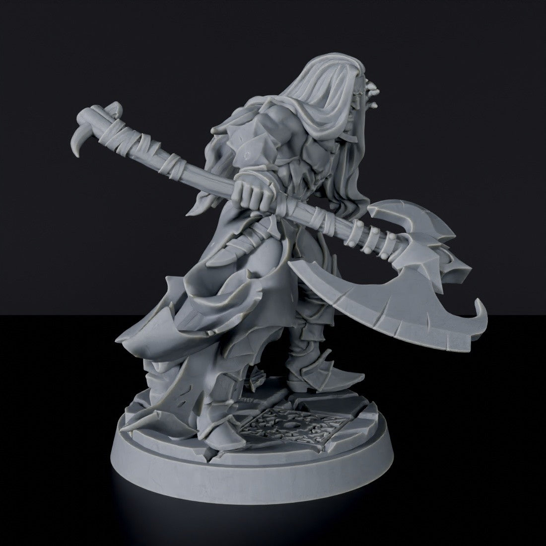 Dhampir Male Fighter with Battleaxe