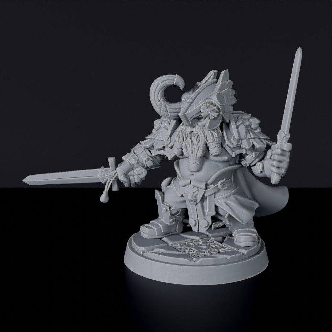 Dwarf Male Fighter with Swords