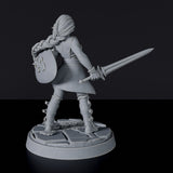 Human Female Fighter with Sword and Shield