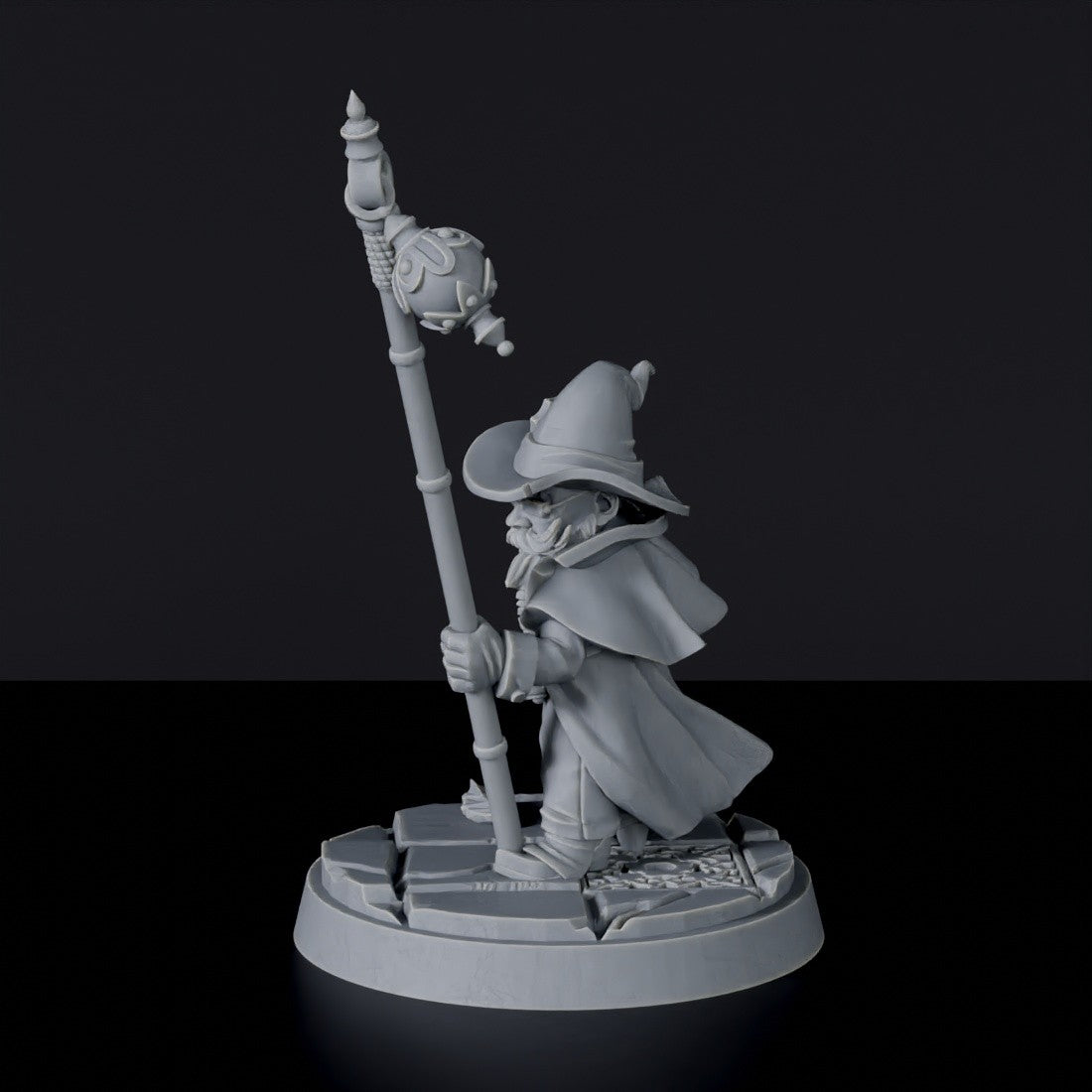 Gnome Male Wizard with Staff and Orb