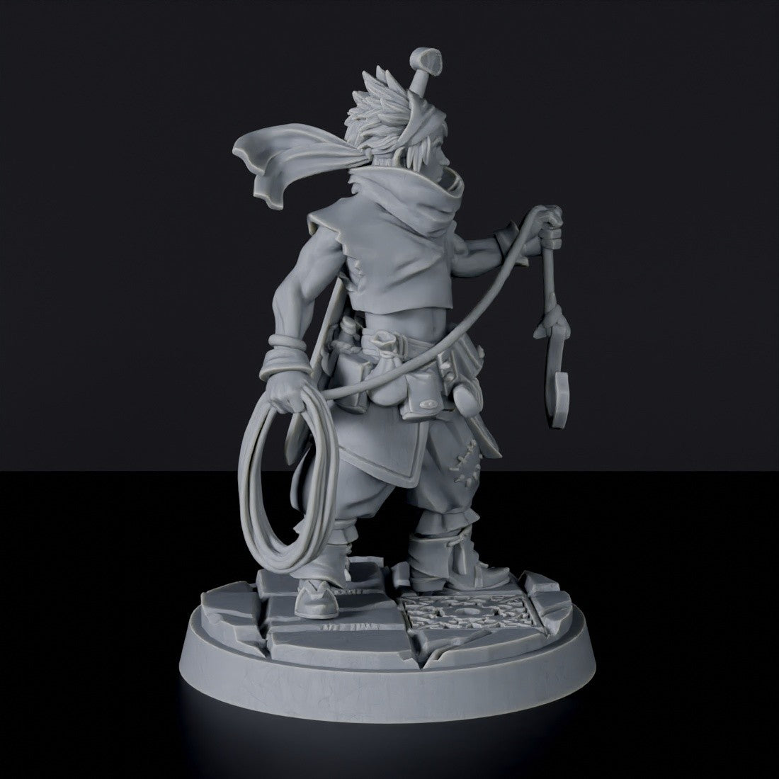 Human Male Adventurer with Grappling Hook and Sword
