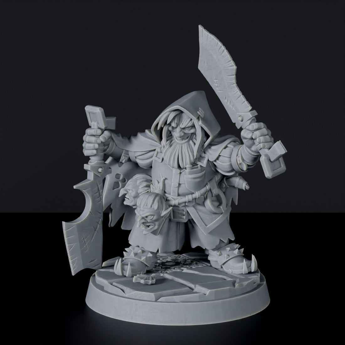 Dwarf Male Ranger with Sword and Axe