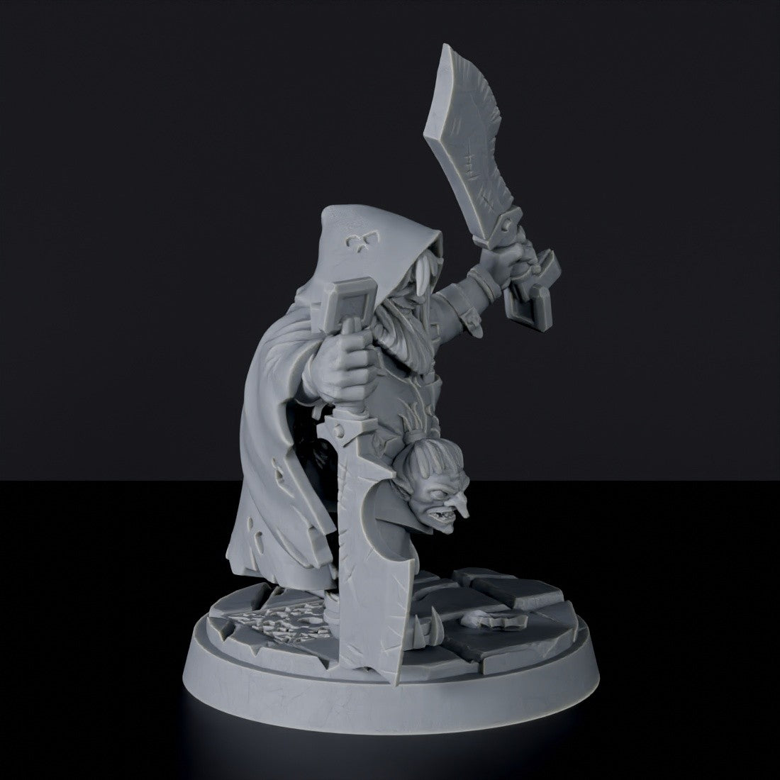 Dwarf Male Ranger with Sword and Axe