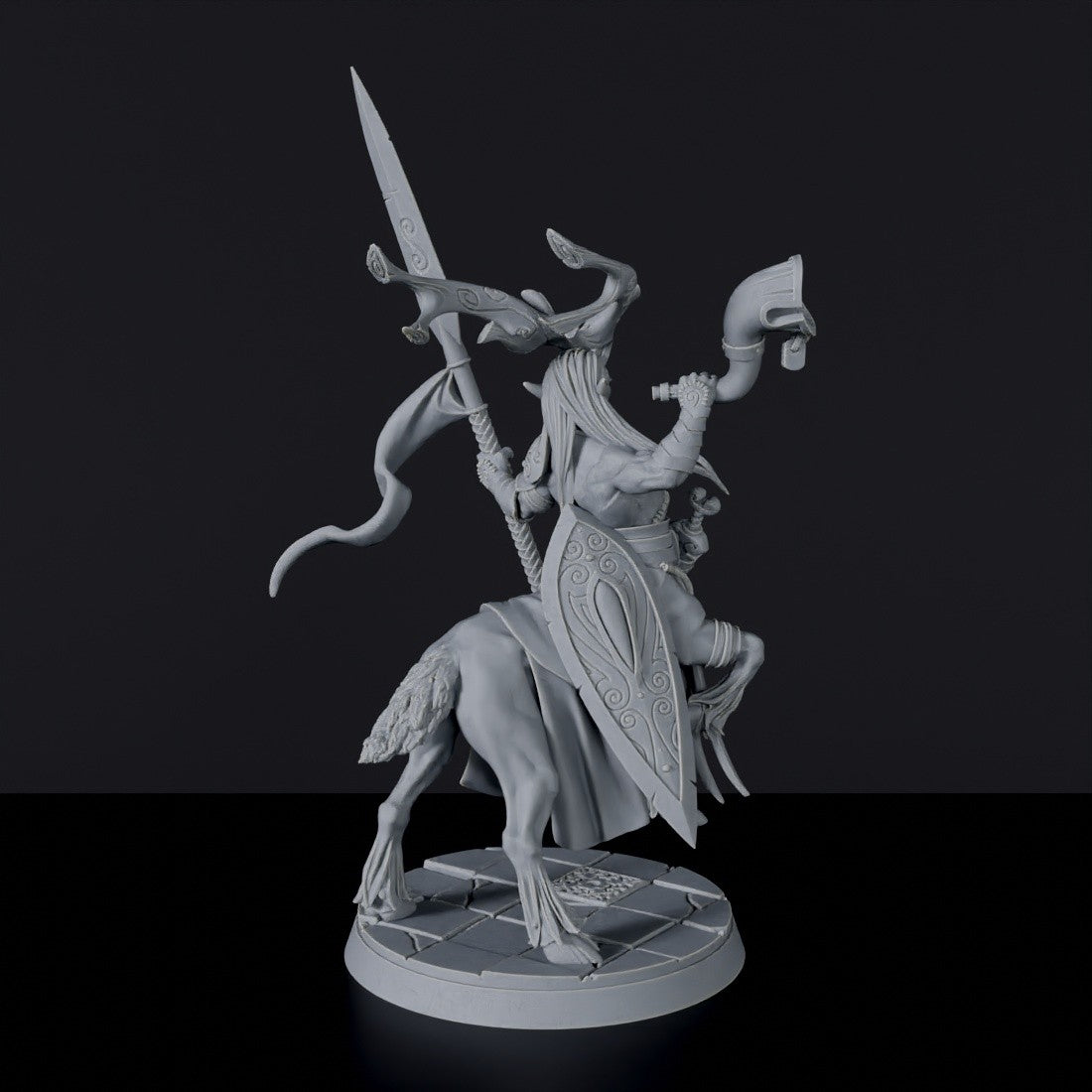 Elf Centaur Warrior - Radran Stonekeeper with Spear and Sword