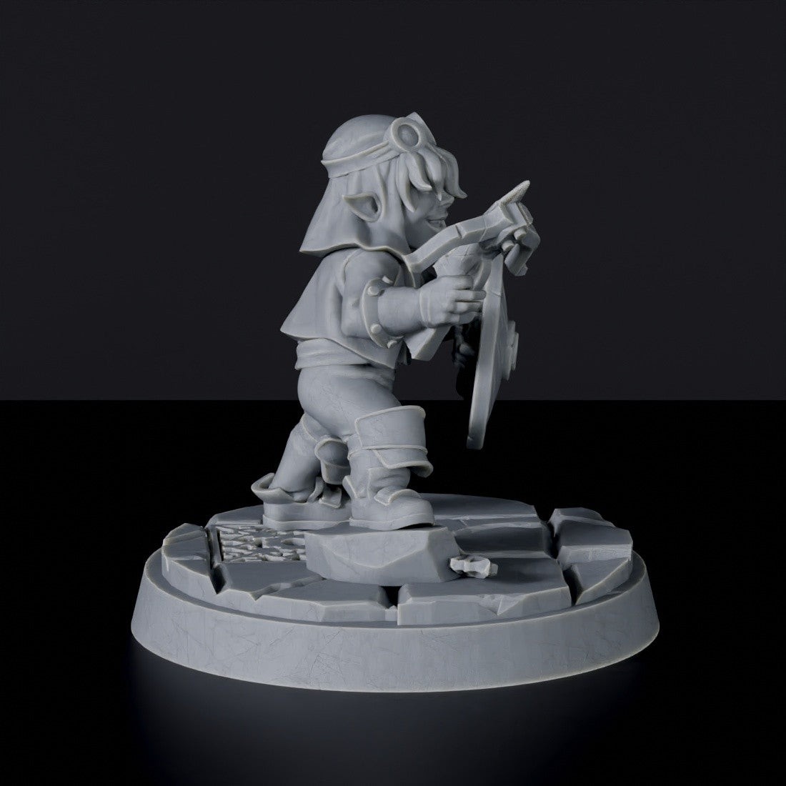 Gnome Female Artificer with Hand Crossbow and Shield