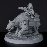 Gnome Female Artificer with Gun Riding Bear