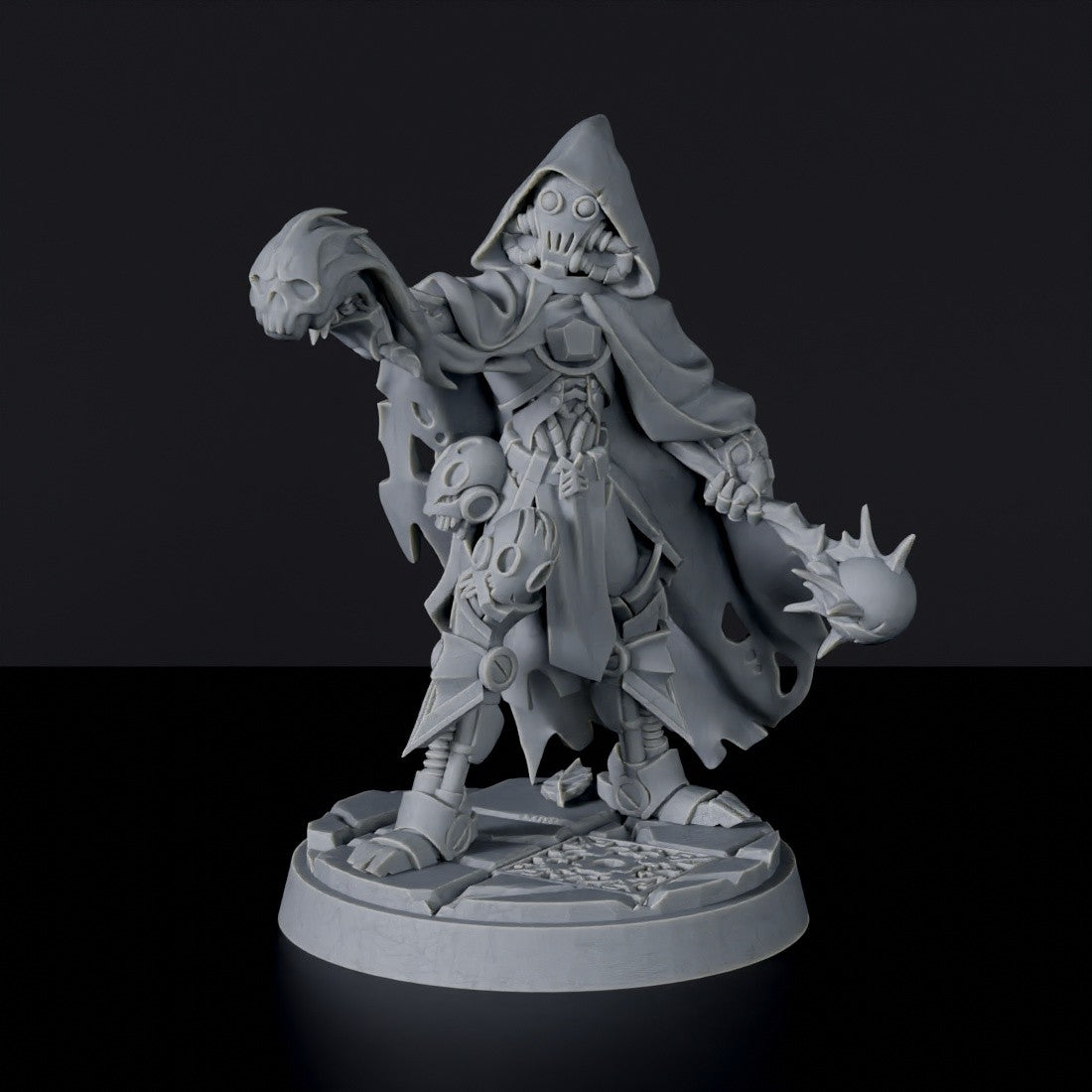 Constructed Male Sorcerer with Mace Casting Spell