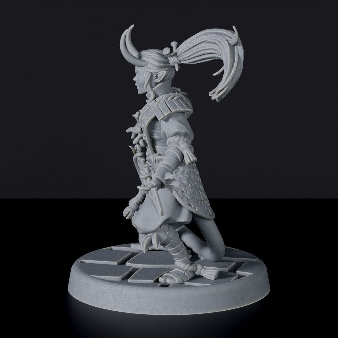 Tiefling Female Monk with Daggers