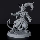 Tiefling Female Monk Holding Dagger with Tail