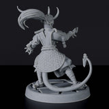 Tiefling Female Monk Holding Dagger with Tail