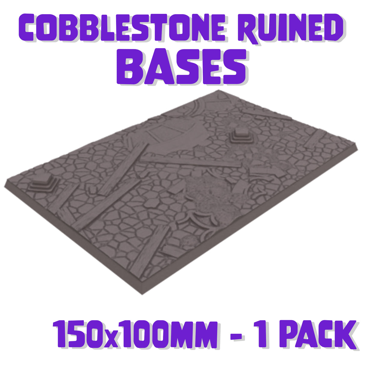 150x100mm Cobblestone Ruins Square Base (Set of 1)