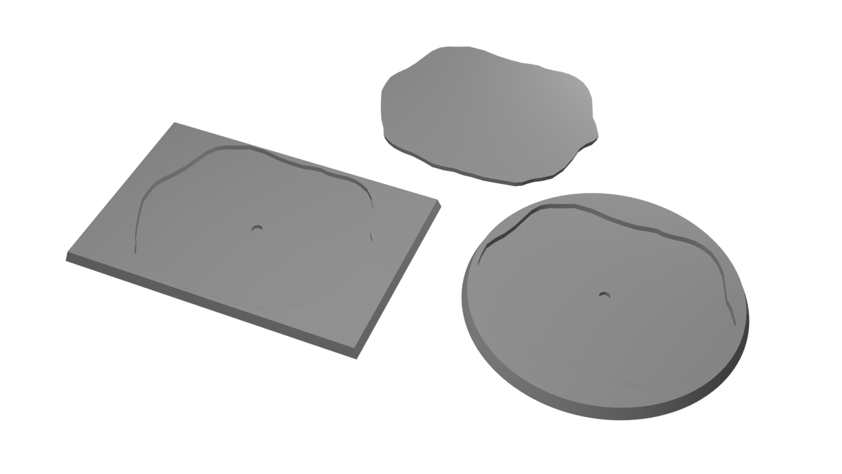 150x100mm Rectangle to 130mm Round Untextured - Rank and Flank Base Adapters