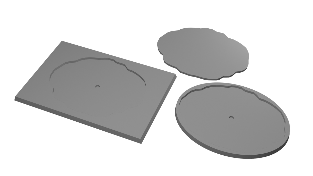 150x100mm Rectangle to 120x92mm Oval Untextured - Rank and Flank Base Adapters