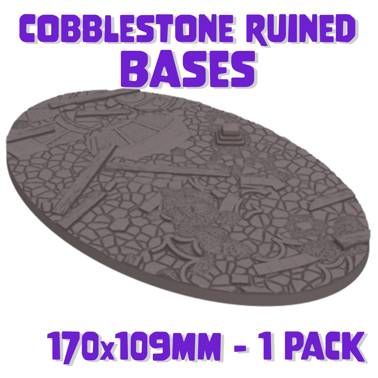 170x109mm Cobblestone Ruins Round Base (Set of 1)