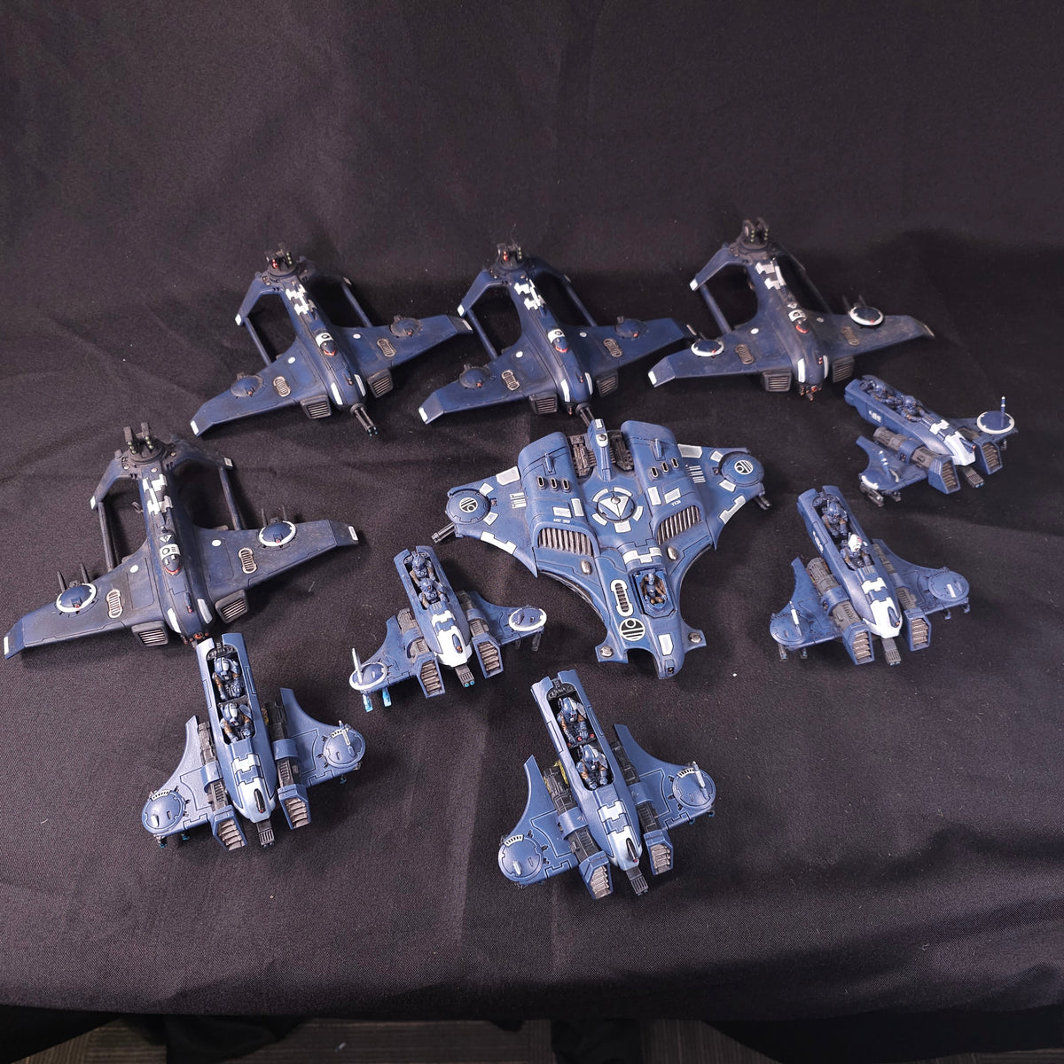Warhammer 40,000 - T'au Empire - Painted Flyer & Skimmer Lot - Forge World Tiger Shark