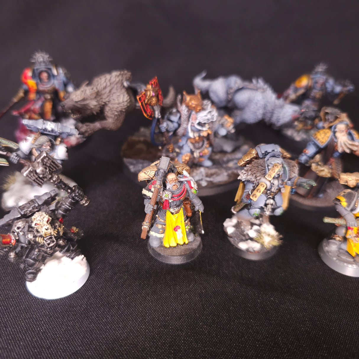 Warhammer 40,000 - Space Wolves - 13 Painted Characters with Converted Logan Grimnar