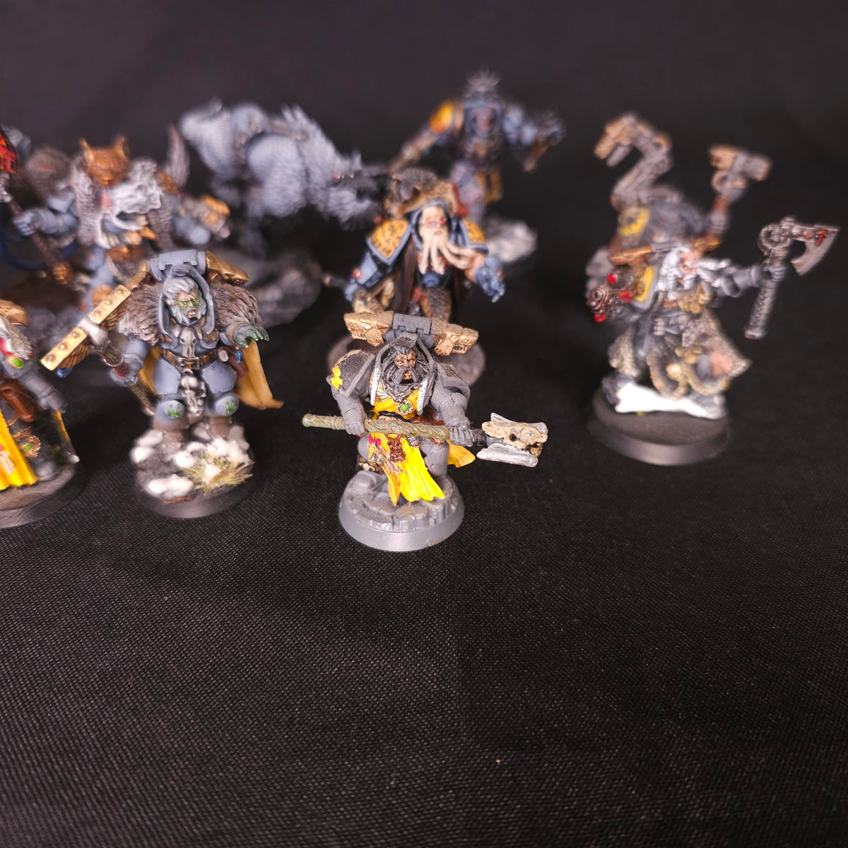 Warhammer 40,000 - Space Wolves - 13 Painted Characters with Converted Logan Grimnar