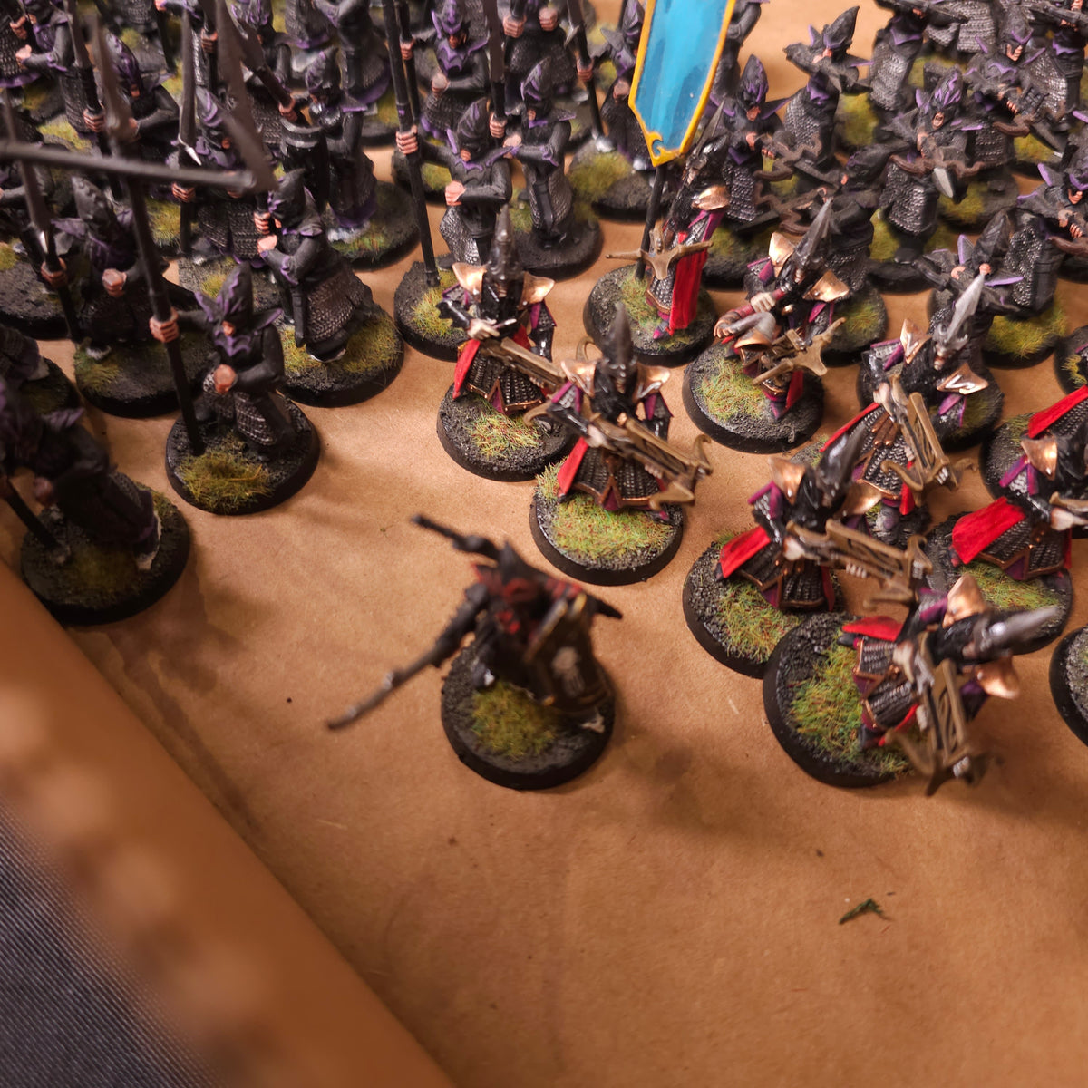Warhammer Age of Sigmar / The Old World - Dark Elves - Painted Infantry & Black Dragon
