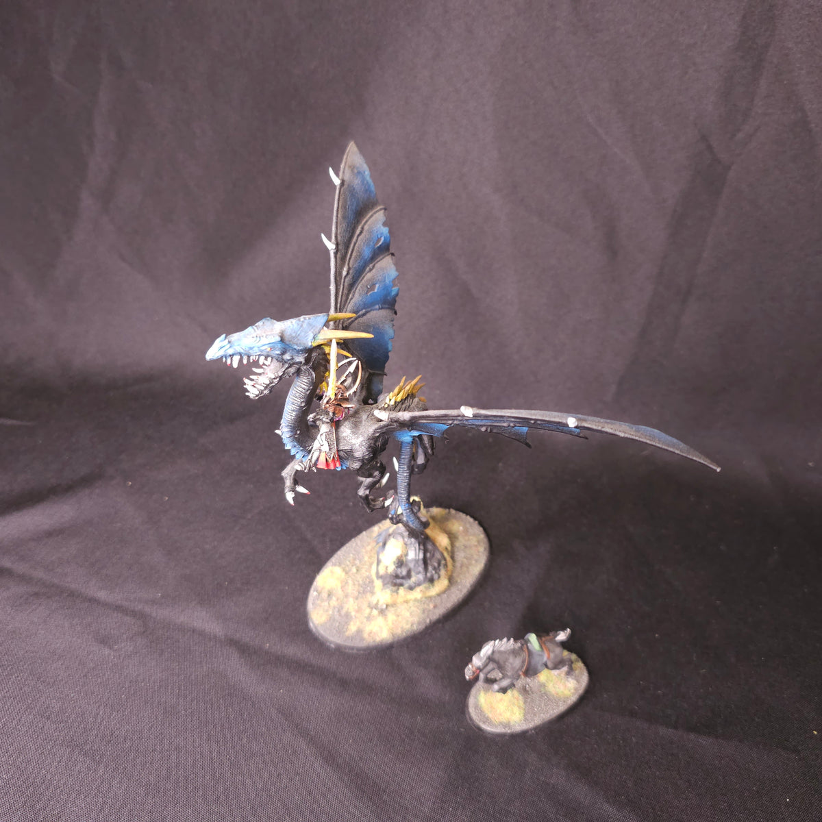 Warhammer Age of Sigmar / The Old World - Dark Elves - Painted Infantry & Black Dragon